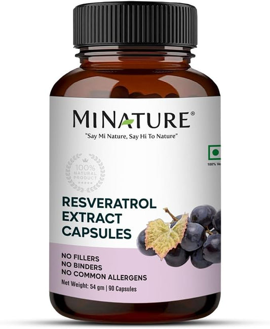minature Resveratrol Extract Capsules supplements|500mg, 90 90 Veg 45 days 54g |