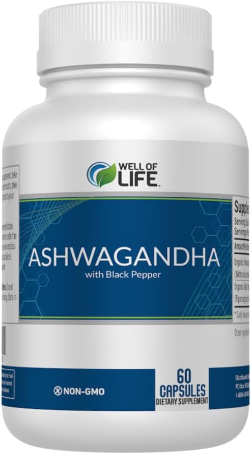 Organic Ashwagandha 650mg + Black Extract 60 Veg