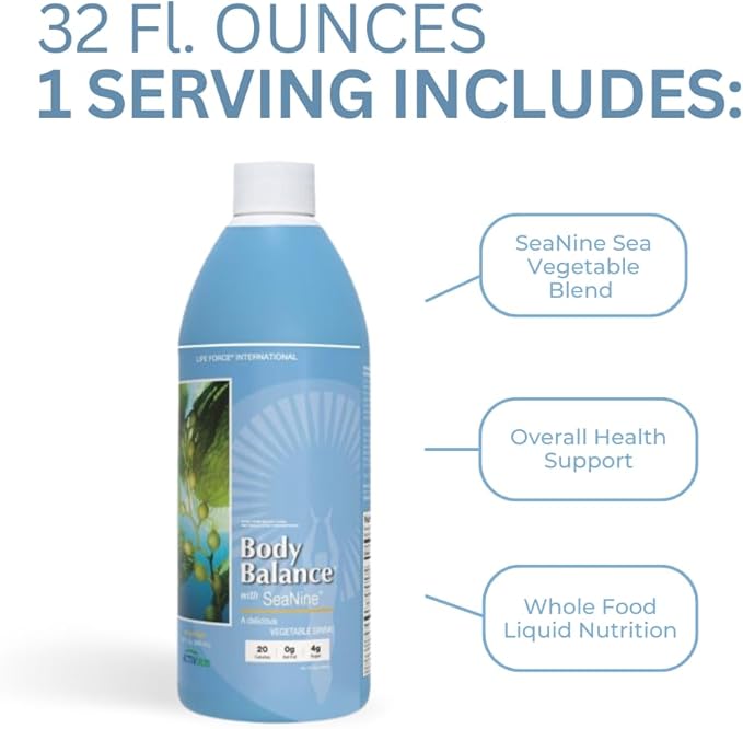 Youngevity Body Balance Land & Sea Plant Based Nutrition - Sea Vegetables, Kelp, Nori, Honey, Aloe Vera, and More - 75+ Nutrients w/Vitamins, Minerals, Amino Acids - (32 Fl Oz) (1)