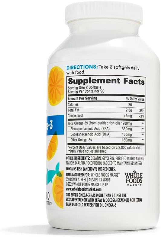 Whole Foods Market, Super Omega 3, 180 Count