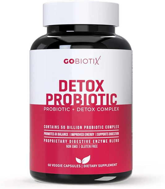 GOBIOTIX Detox Probiotic Supplement with Digestive 50 Billion 60 Capsules