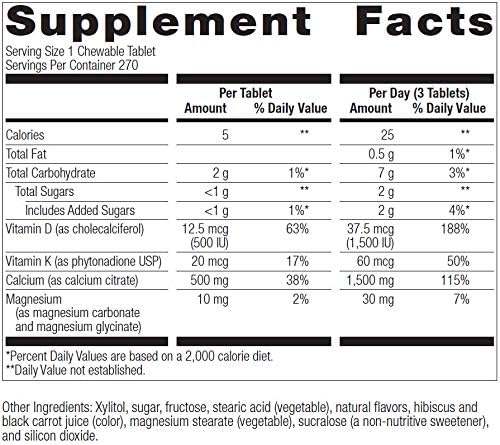 Bariatric Advantage Calcium Citrate Chewable 500 mg 270 Count
