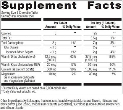 Bariatric Advantage Calcium Citrate Chewable 500 mg 270 Count