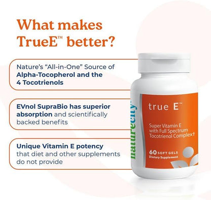 True-E Full Spectrum Tocotrienols Vitamin E 27mg Softgels (2-Pack)