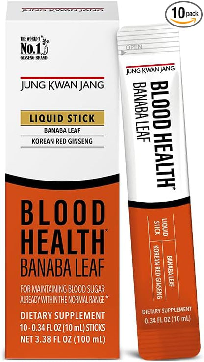 JungKwanJang Blood Health Banaba Leaf Extract (100mg), Carob 10 Count