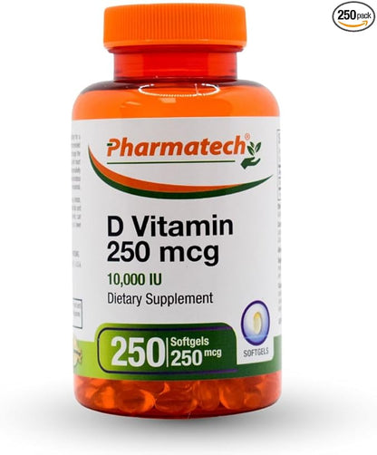 Vitamin D3 10000 IU, 250 mcg, 250 Softgels