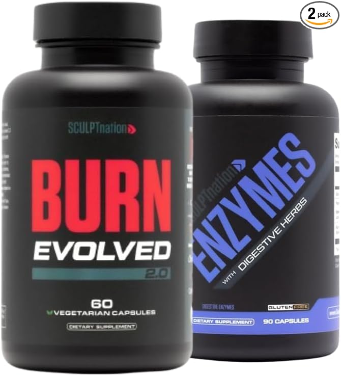 Sculpt Nation by V Shred Burn Evolved 2.0 and Digestive Enzymes Bundle