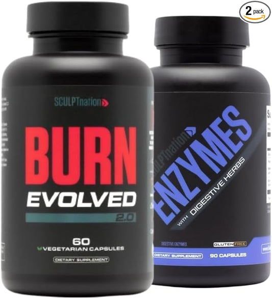 Sculpt Nation by V Shred Burn Evolved 2.0 and Digestive Enzymes Bundle