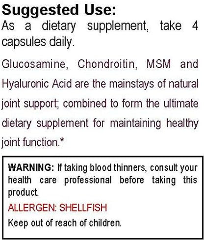 HEALTHY JOINTS Plus+ with Glucosamine, Chondroitin, 120 Vegetarian