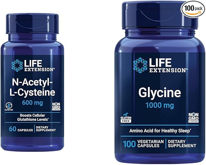 Life Extension N-Acetyl-L-Cysteine (NAC) & Glycine 1000 mg, 100 capsules