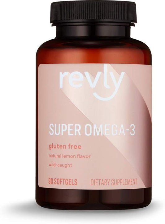 Amazon Brand - Revly Super Omega-3 3-Fatty Acids 90 Softgels (1280 mg 2 Softgels)