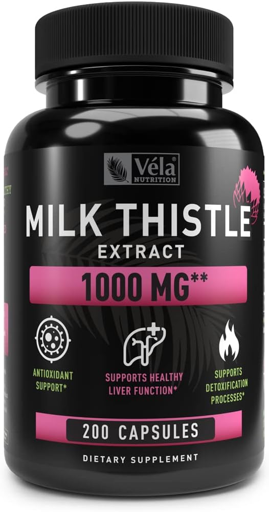 Milk Thistle Extract 1000mg Capsules 200 Servings 3rd Party
