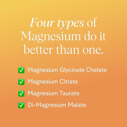 Ora Organic Magnesium Complex Powder Supplement - 4-in-1 Magnesium: Glycinate, Taurate, Malate & Citrate | Vegan, Gluten-Free | Tangerine Flavor | Calm Support for Sleep, Stress & Muscles | 30 Serving