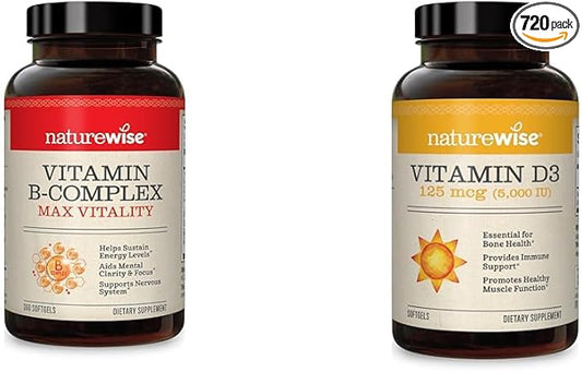 NatureWise Vitamin B Complex 360 Softgels[1-Year D3 5000iu 5000iu 360 360 Count Softgels[1-Year Supply]