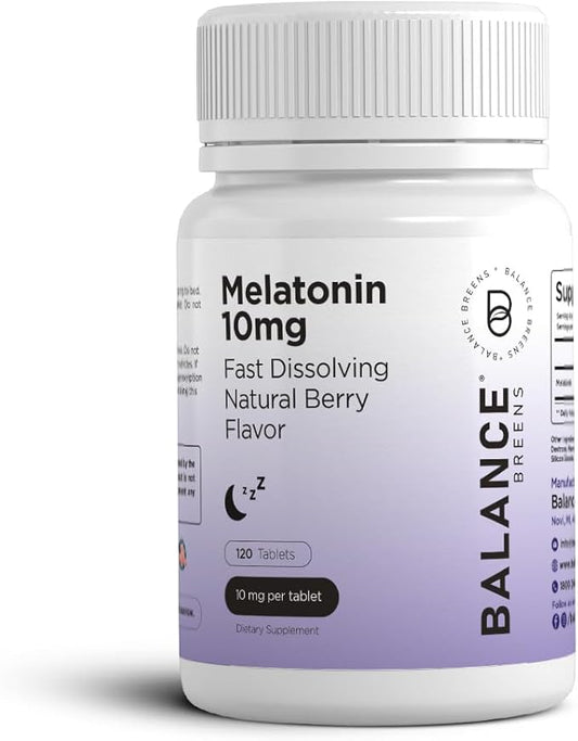 Melatonin 10mg, 100% Drug Free, Fast-Dissolve 120 Tablets