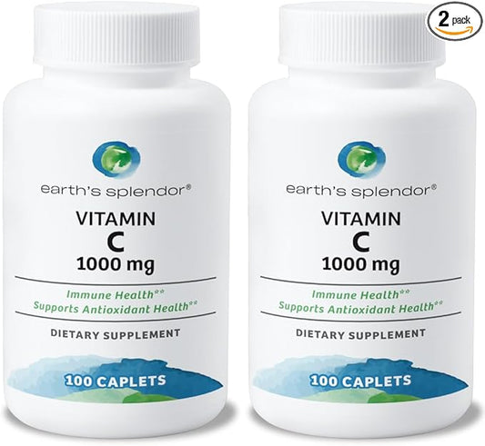 Earth's Splendor Vitamin C 1000 mg (100 Caplets, 3+ Month 2 Pack