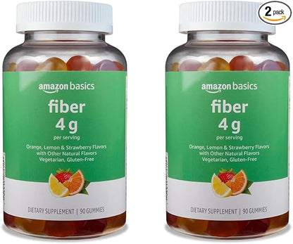 Amazon Basics (previously Solimo Fiber 4g Gummy 90 Gummies (2 per 2)