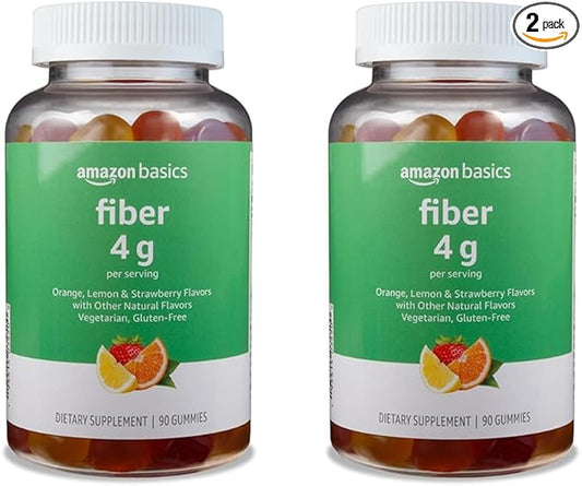 Amazon Basics (previously Solimo Fiber 4g Gummy 90 Gummies (2 per 2)