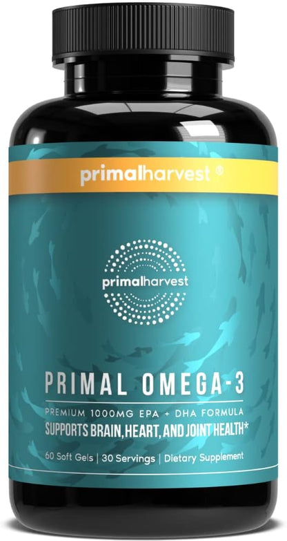 Primal Harvest Omega 3 Fish Oil 30 Servings 1000mg EPA 3 Fatty