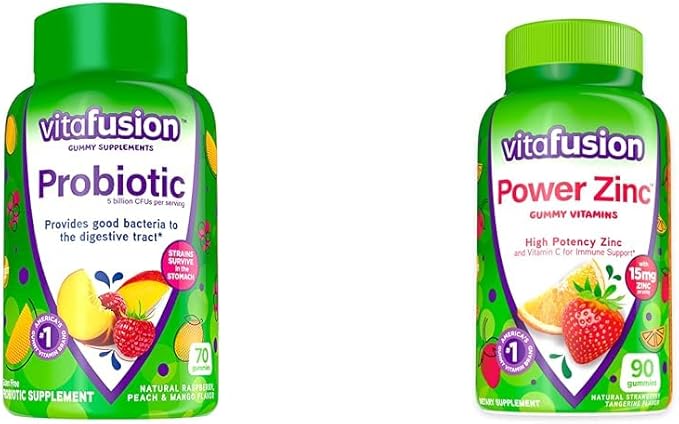 Vitafusion Probiotic Gummy Supplements, Raspberry, Peach 35 Day 70 Count 90 Count