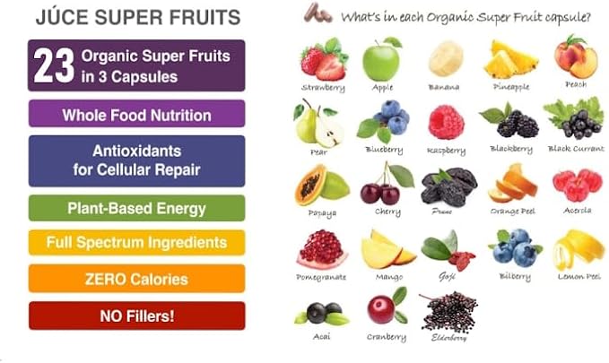 Júce Super Fruits & Super Veggies Capsules 23 Fruits 23 Vegetables 180 Count