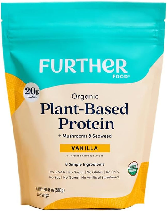 Further Food Organic Vegan Protein Powder Vanilla 20g of 19.05 Oz