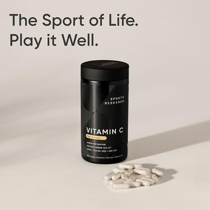 Sports Research High Potency Vitamin C Supplement 1000mg, 240 240 Count