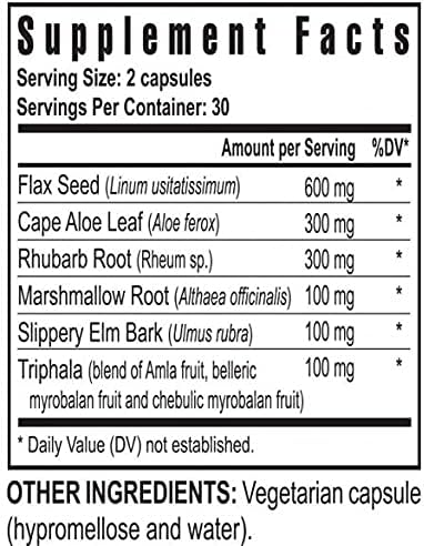 Youngevity Slender Fx™ Cleanse Fx™ - Super Colon Cleanse 15 Day - Natural Herb Blend - Flax Seed, Cape Aloe, Rhubarb Root, Triphala, Slippery Elm, Marshmallow Root - 60 Capsules