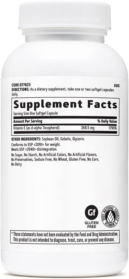 GNC Vitamin E 400IU, 180 Softgels,