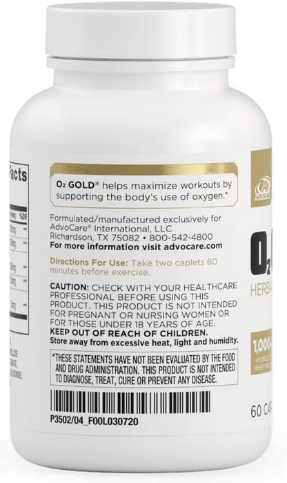 AdvoCare O2 Gold Herbal Dietary Supplement 60 Caplets