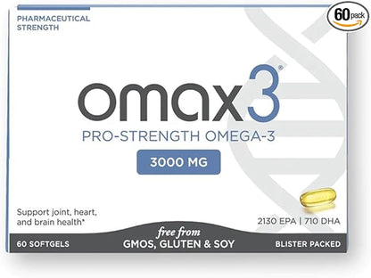 Omax3 Professional Strength Ultra-Pure Omega-3 Fish Oil 1000 mg 60 Softgel