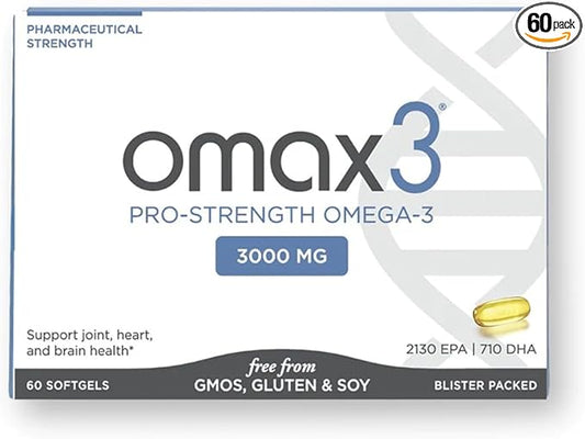 Omax3 Professional Strength Ultra-Pure Omega-3 Fish Oil 1000 mg 60 Softgel