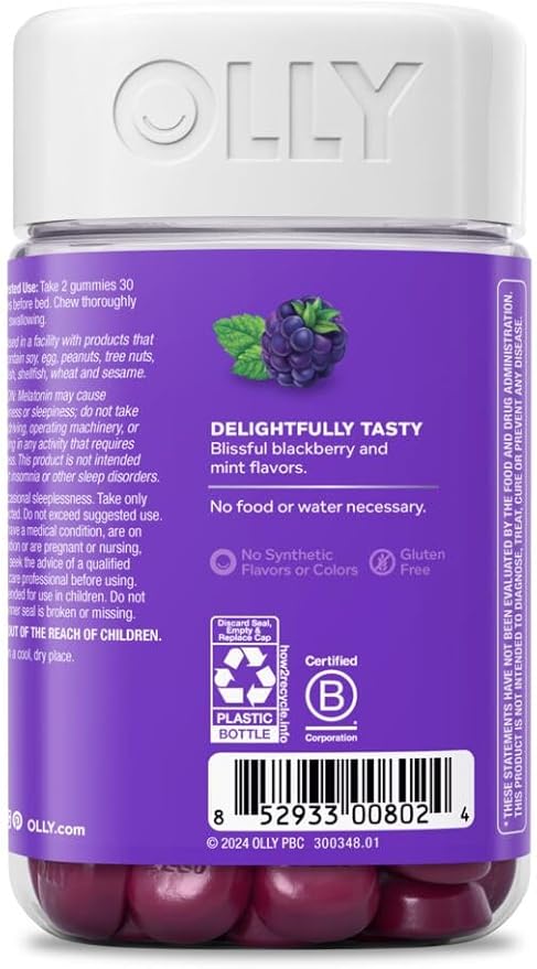 OLLY Sleep Gummy, Occasional Sleep Support, 3 mg 90 Count