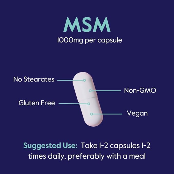 BESTVITE MSM 1000mg Made with OptiMSM (480 Capsules) (240 x 2) -