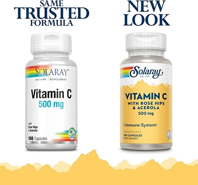 SOLARAY C w/Rose HIPS & Acerola, 500mg | 100 Count 2