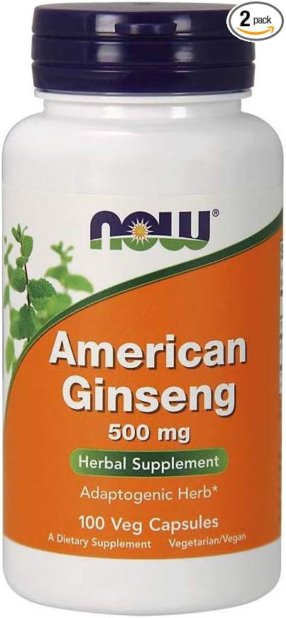 NOW American Ginseng, 100 Capsules (Pack 2)