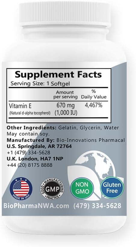 BioInnovations Pharmacal Bio-E 1000 IU All 100 Softgels