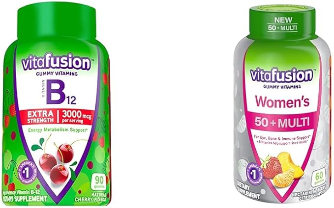 Vitafusion Extra Strength Vitamin B12 Gummy 90 Count 50+ Multivitamin 60 Count