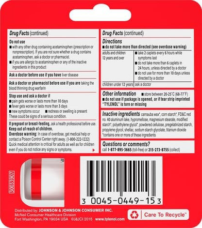 Tylenol Extra Strength Caplets with 500 10 ct
