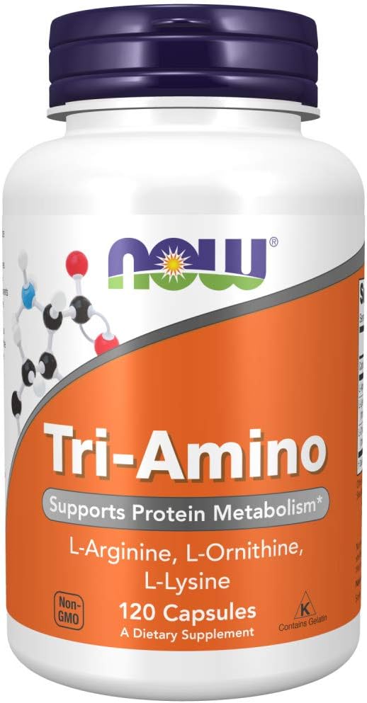NOW Supplements, Tri-Amino with L-Arginine, L-Ornithine, 120 Capsules