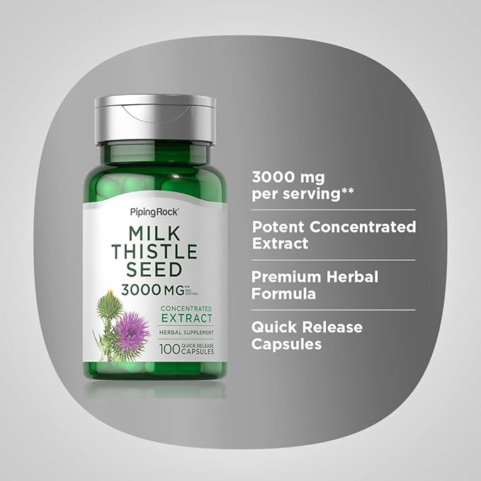 Piping Rock Milk Thistle Supplement 3000mg 100 Capsules