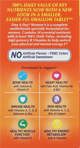One A Day Women’s Multivitamin, Supplement B12, Biotin, 100 count