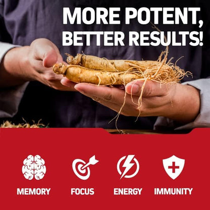 Herbtonics Korean Red Panax Ginseng 1500mg -120 Capsules