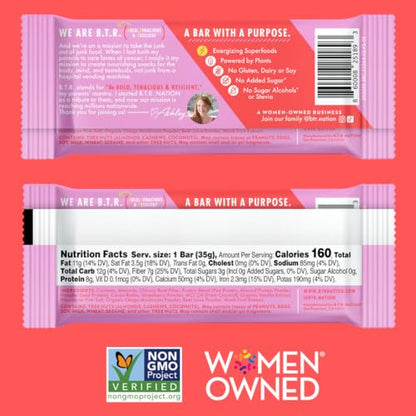 Vegan Superfood Protein Bars, by B.T.R. - Keto, Plant Based, and Gluten Free | 12 Bars | Low Carb, Sugar Alcohol Free, & Boosted with Powerful Superfood! (Strawberry Shortcake VITALITY)