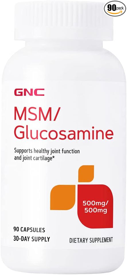 GNC MSM/Glucosamine 500mg/500mg, 90 Capsules, Supports