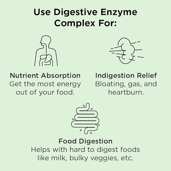 Nbpure Vegan Digestive Enzyme Complex – 12 Enzymes 3 Herbs