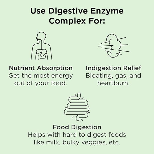 Nbpure Vegan Digestive Enzyme Complex – Daily Bloating, Gas, & Food Digestive Support for Women & Men – 12 Enzymes & 3 Herbs – Lactase, Protease, Lipase, Ginger, Cinnamon, Peppermint + More