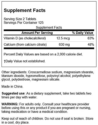 Swanson Calcium Citrate & Vitamin D3 250 Tabs 2 Pack
