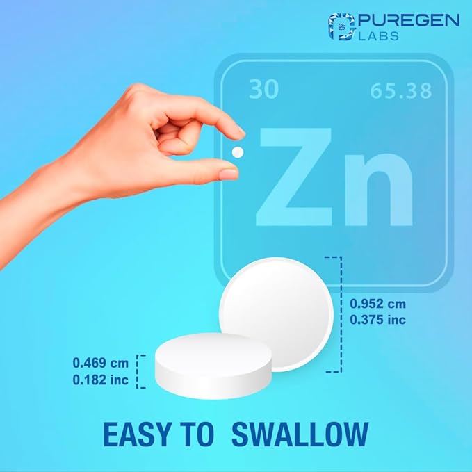 Zinc 220mg [High Potency] Supplement – Zinc Sulfate for Immune Support System 100 Tablets