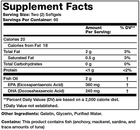 Olympian Labs Omega-3 Fish Oils, 2000mg 120 Count, (73)